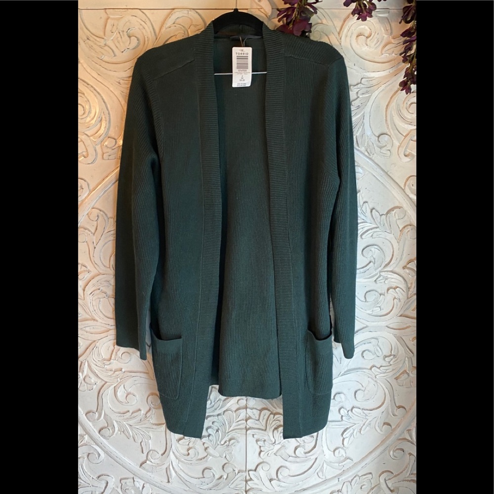 Torrid Green Cardigan Size 2